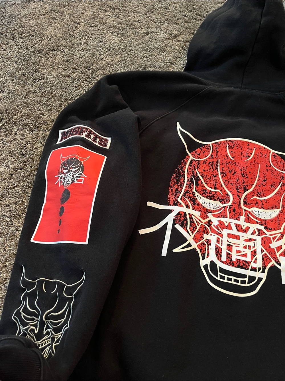 Corrupted Strength!  Misfits hoodie. Black with red and white design. 
Misfits. - Picture 2 of 11